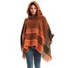 European and American Style Women's Fashion Pashmina Autumn Winter Warm Cloak Herringbone Patterned Hooded Shawl Pullover Cape