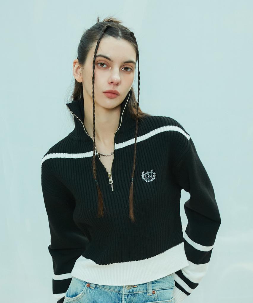 LARTIGENT L9 Half Zip-Up Knit(Black)