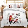 British Style Duvet Cover Set Cartoon Small Fresh I Love Paris Bedding Set For Kid Teen Polyester Paris Street Scene Quilt Cover