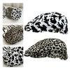 Adult Cow/ Leopard Print Cap Berets Outdoor Anti-uv Hat Forward Hat Polyester Hat for Women Outside Hair Accessories