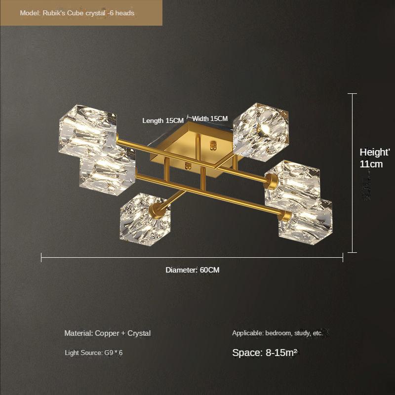 Все медные потолочные светильники для зала, роскошные хрустальные лампы для гостиной, спальни