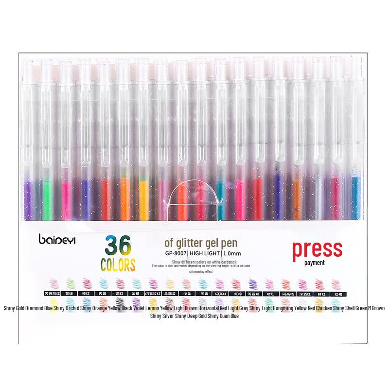Luminous Glitter Gel Pen - Color-Changing Crystal Sand Effect for Journaling & Drawing.