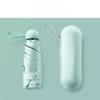 Mini Capsule Portable Umbrella Sun Rain Dual Use Black Rubber Alloy Handle
