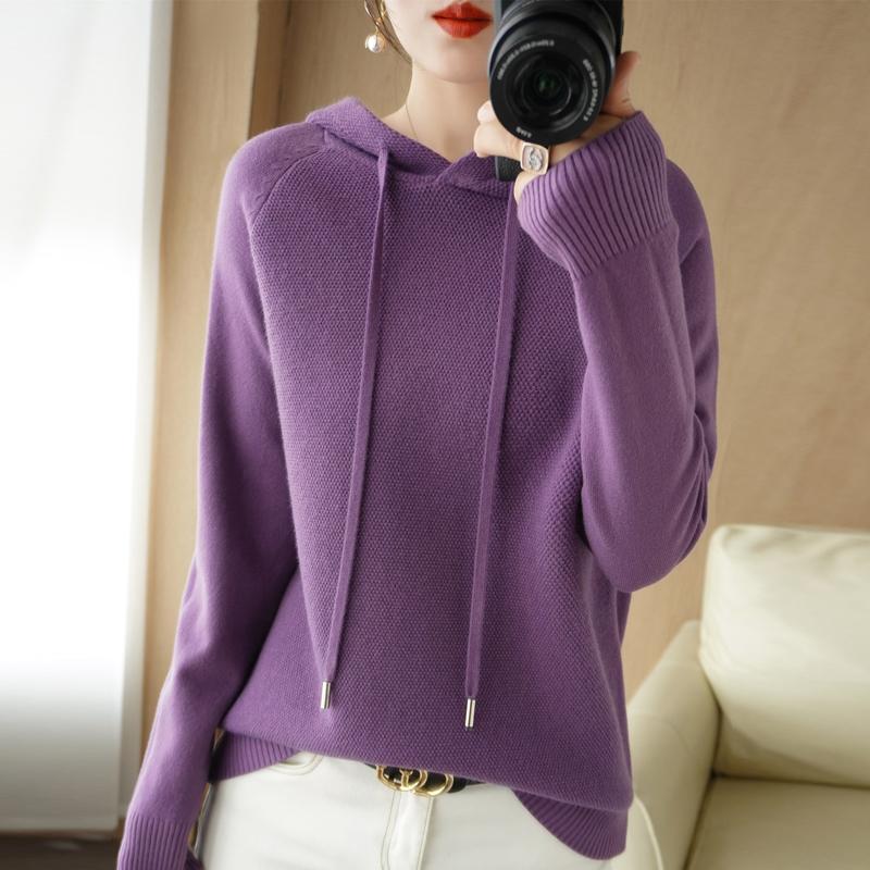 Women Knitted Hoodie Sweater MODERN NEW SAGA Winter Knitted Pullover Sweatshirt Autumn Soft Warm Wool Sweaters Female Jumper Knit Top