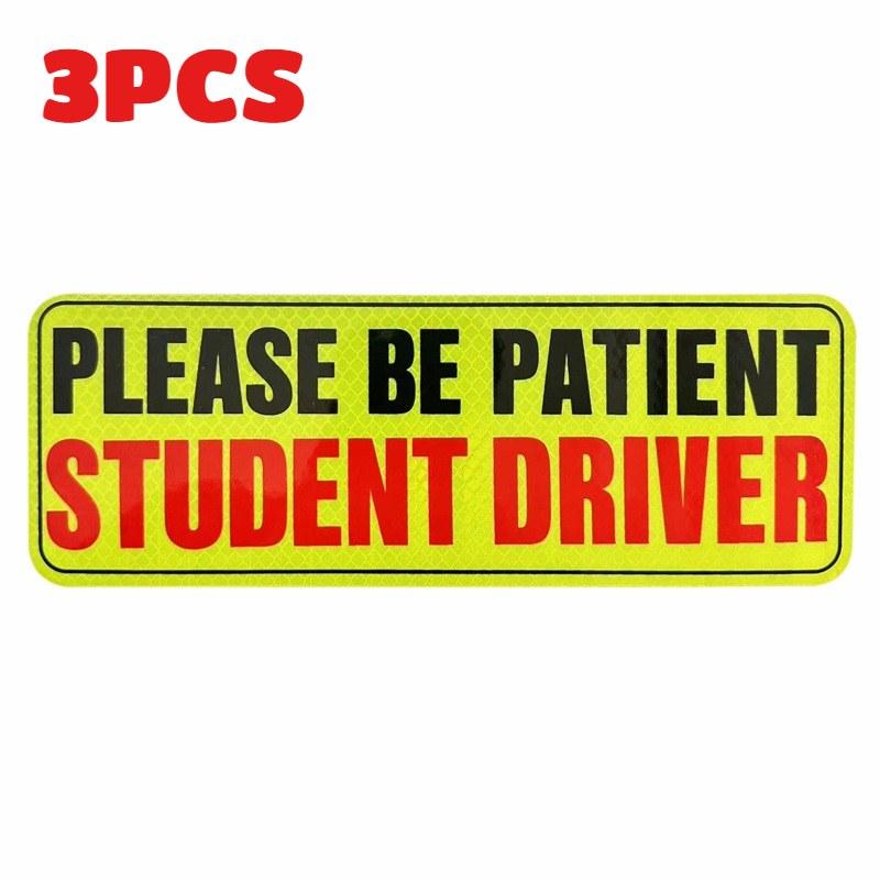 Магнит на машину «Ученик за рулем» Наклейка для начинающих водителей Предупреждение о безопасности Светоотражающая наклейка «Начинающий водитель» Пожалуйста, будьте терпеливы Ученик 1/3P