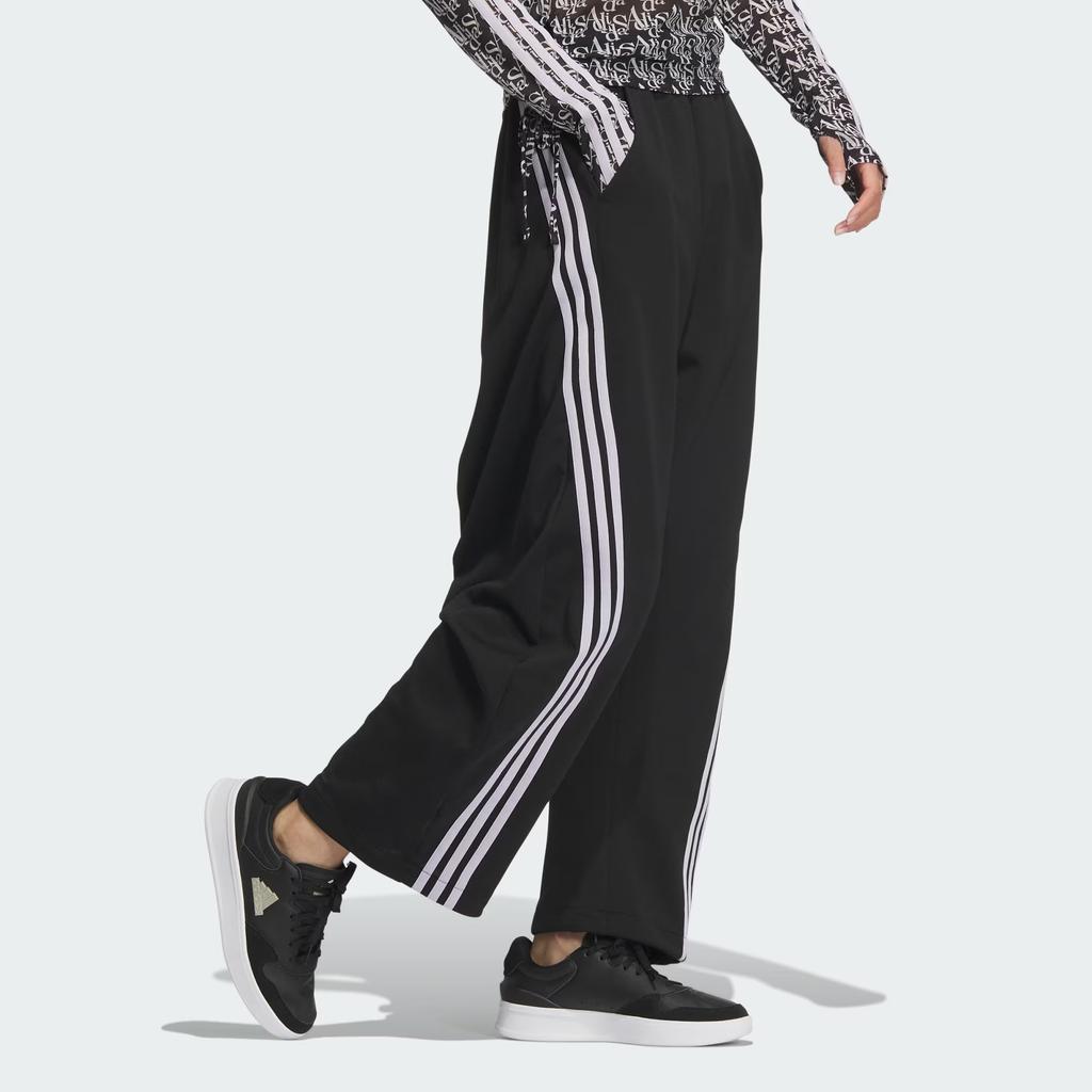 Adidas Джоггеры Dance Interlock с женским низом в три полоски с цветными блоками, черный JI9777