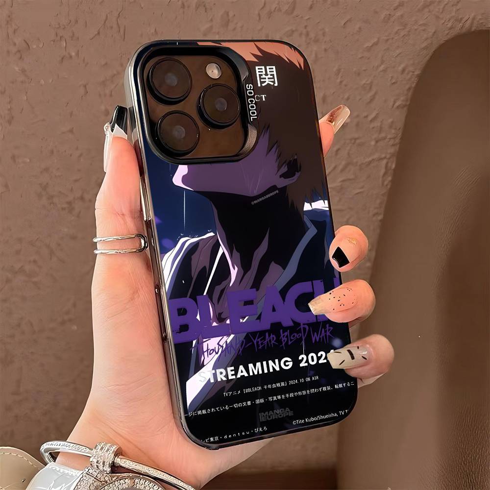 Горячий чехол для телефона B-bleach для iPhone 17 17Air 16 15 14 13 12 11 Pro Max Plus Цветной Серебристый
