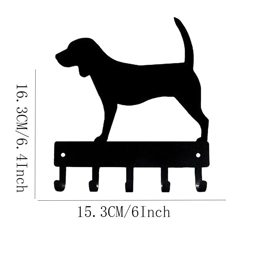 Black Corgi Dog Balcony Metal Wall-mounted Clothes Coat Rack Key Holder Kitchen Organizer Bathroom Rangement Hook Coat Hanger