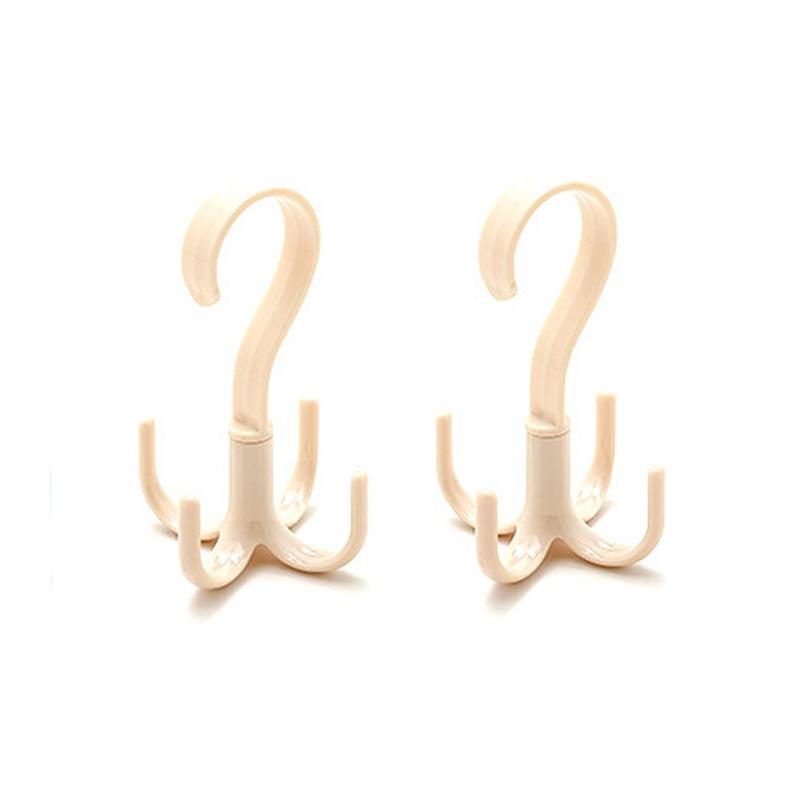 2pcs Rotatable Coat Hooks Four Claw Hooks Hanging Hats Hanging Bags