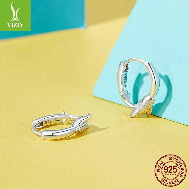 Животное Кит Ушная Пряжка Женская, Простое Чувство Дизайна Серьги из Стерлингового Серебра S925 Ушные Украшения