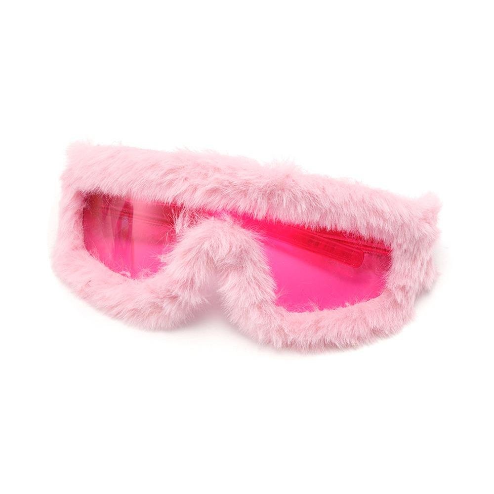 Soft Plush Sunglasses Furry Punk Sunglasses Y2K Winter Sunglasses  Winter Christmas Halloween Party
