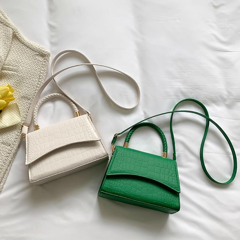 Yogodlns Retro Women Bag Western Style Shoulder Bag Handbag Korean Version Crocodile Pattern Small Square Bag Fashion And Simple Crossbody Bag