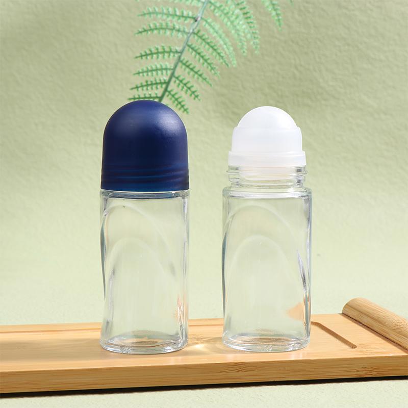 Прозрачные стеклянные флаконы-роллеры 50 мл Очень большой флакон с роликом для парфюмерного масла, образец для теста геля от пота для подмышек, эфирное масло