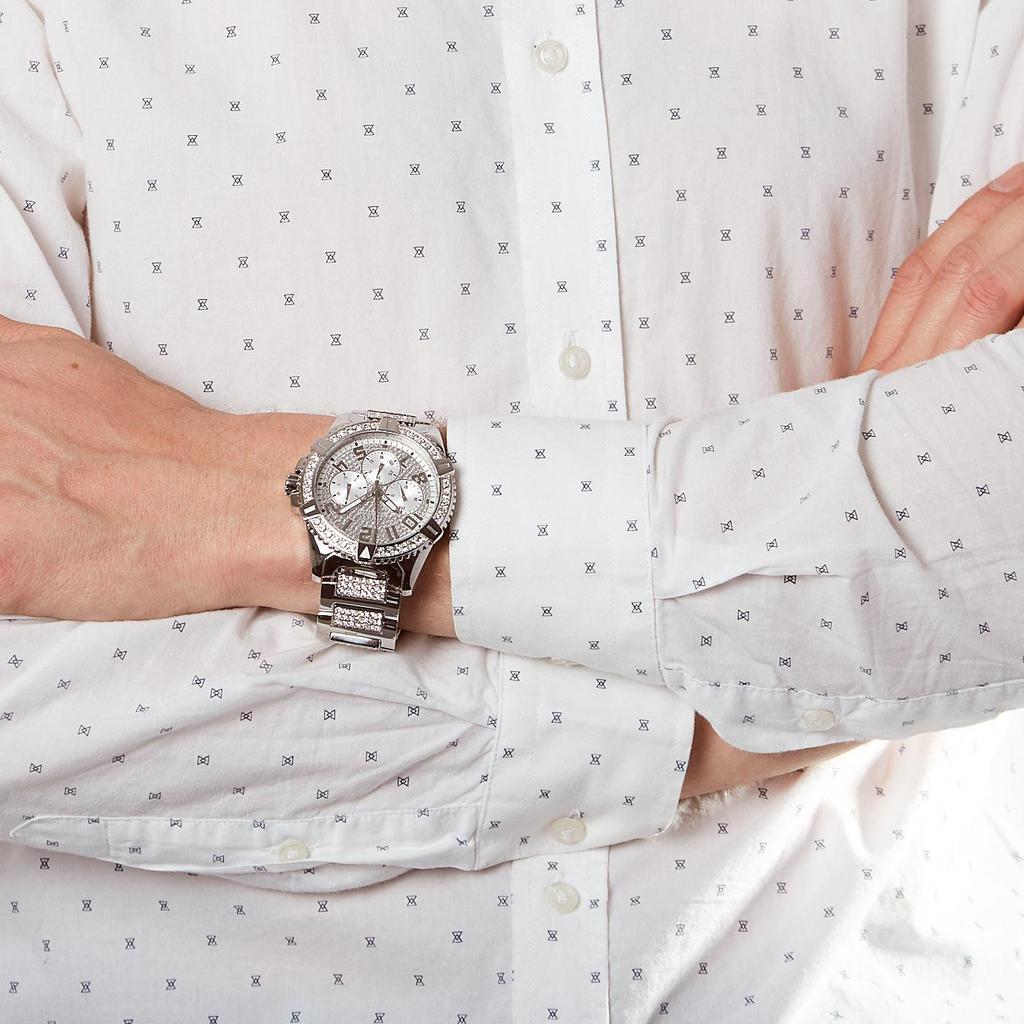 Guess W0799G1 Frontier кварцевые кристаллы мужские часы с серебристым циферблатом