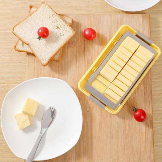 Пластиковая коробка для нарезки масла, блюдо для нарезки масла с прозрачной крышкой, для столешницы, контейнер для охлажденного масла, сделай сам
