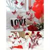 6pcs/Set Valentine's Day Collection Double Layered 3D Design Butterfly Stickers Vinyl Decal for Home Spring Decor Refresh Home Decoration Stickers