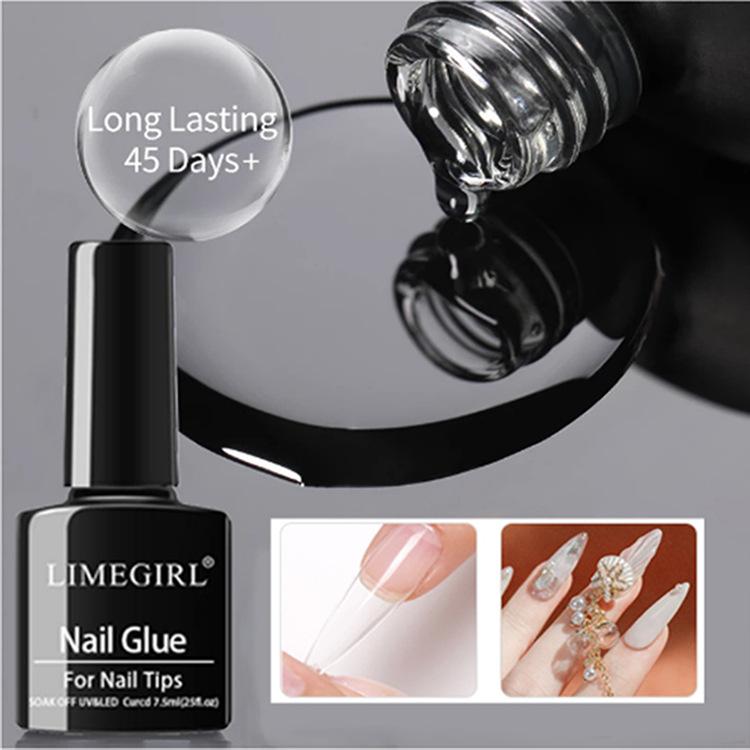 7-in-1 Nail Glue for Press On Nails Base Coat Builder Gel Extension Gel UV Soak Off for Short/Long Nails 15ml Nail Adhesive