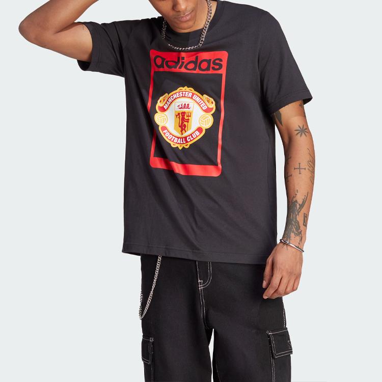 Adidas Оригинальная футболка с круглым вырезом и логотипом трилистника, мужские топы, черные IP5551