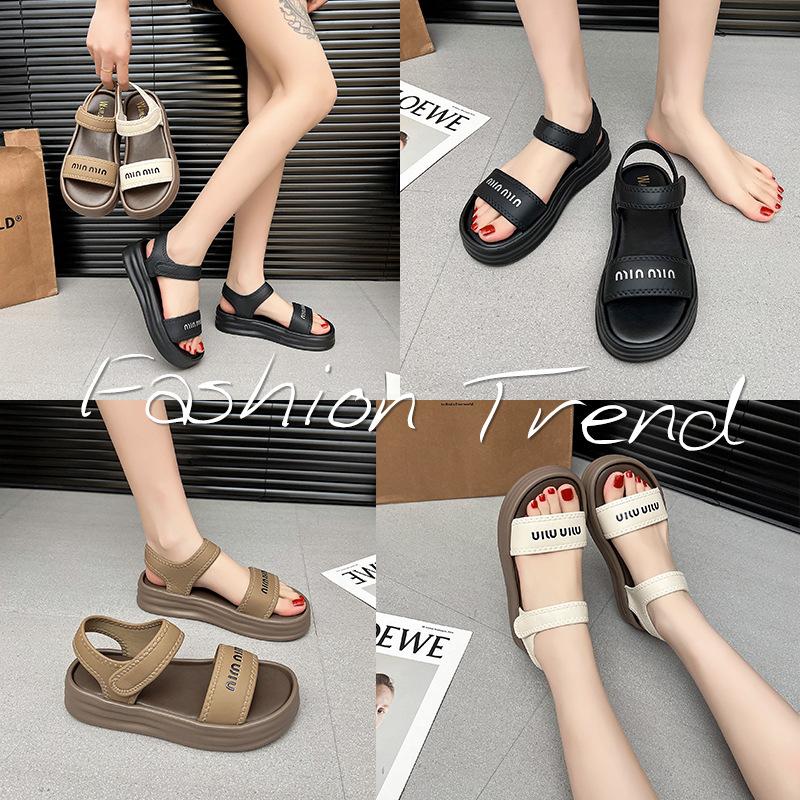 Новые спортивные сандалии женские летние на платформе с юбкой на липучке повседневные женские пляжные сандалии