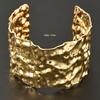 17KM 1 ШТ. Изысканные классические широкие открытые браслеты для женщин, панк, хип-хоп, золотистого цвета, с нерегулярной текстурой, минималистичные ювелирные изделия, подарки