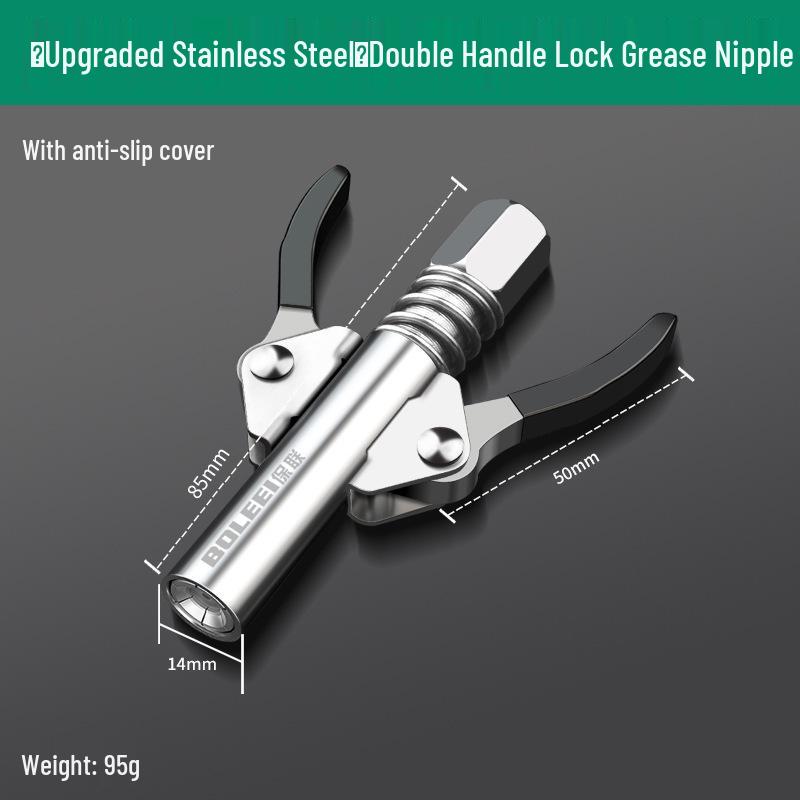 High-Pressure Self-Locking Grease Gun Nozzle - Electric, Pneumatic, Manual Compatible