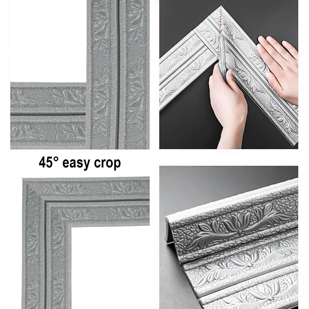 3D Foam Wall Edge Strip Stickers 230CM Self-Adhesive Waterproof Baseboard Corner Waist Line Sticker Home Decoration