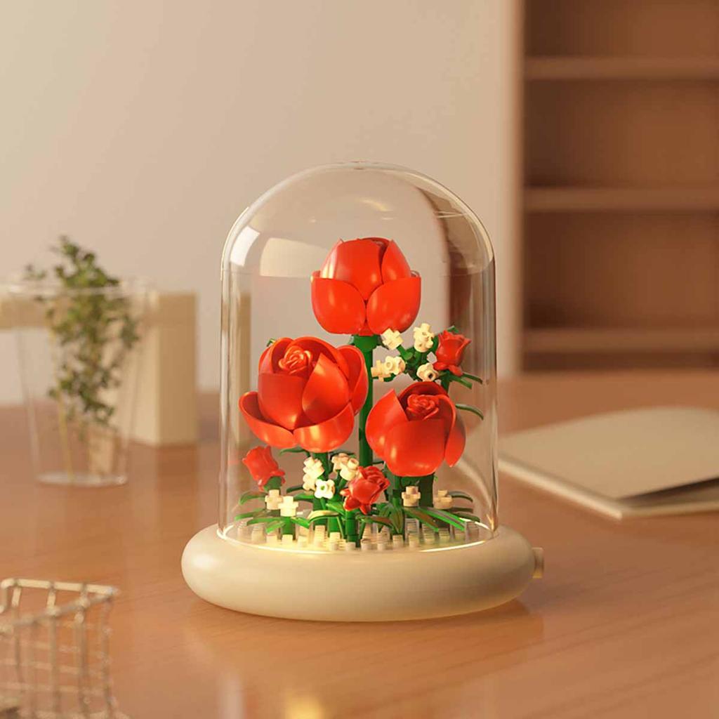 Flower Bouquet Building Blocks Plastic Plant Bonsai Desktop Ornaments Home Decoration