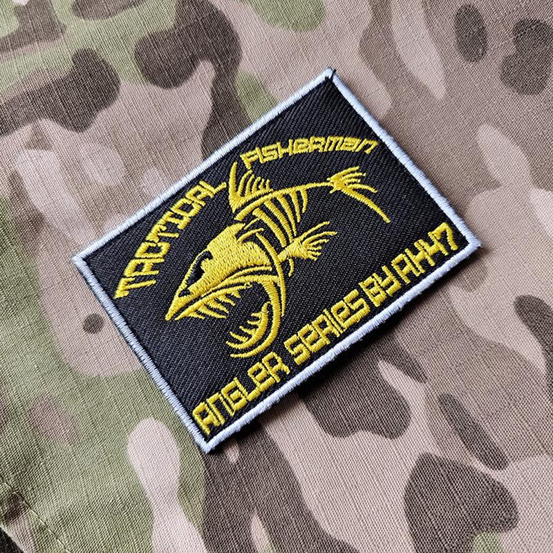 Round   Fishing  Military Patches Embroidered Badges
