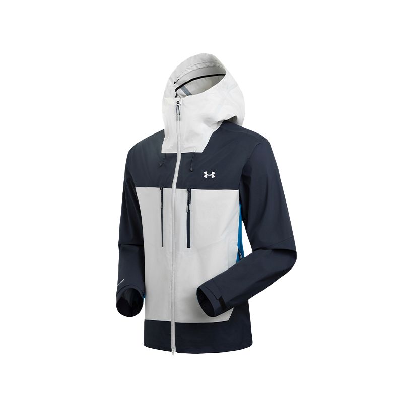 Under Armour Серия для походов Модная простая толстовка с капюшоном Водонепроницаемая Ветрозащитная Дышащая Прочная Дождевая куртка Мужская куртка 15112100-0098