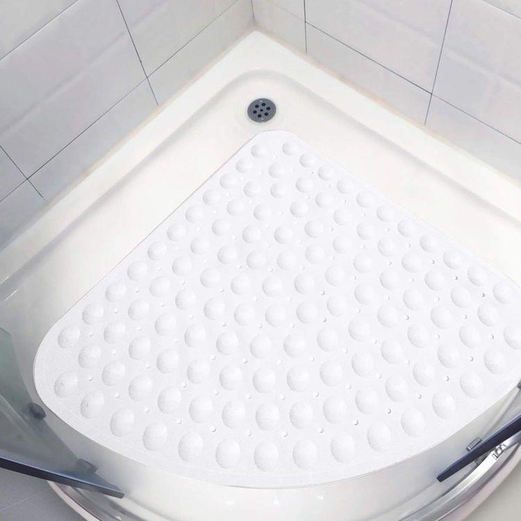 53x53CM Sector Rubber Corner Shower Mat Anti-slip Quadrant Bath Mat Anti-Bacterial Suction Shower Tub Non-slip Bathtub Mat