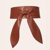 Women's Elegant Wide Waist Belt with Soft, Versatile Bow Ribbon - Extra Long and Knotted Design