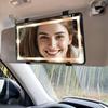 Зеркало солнцезащитного козырька автомобиля Feisate со светодиодным зеркалом для макияжа, бесступенчатый универсальный дизайн, черные огни, дооснащаемое, совместимое, с регулировкой яркости, (пассажир