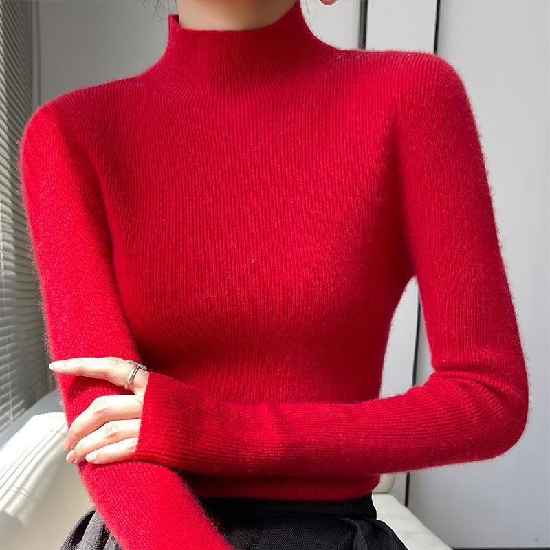 Elegant Slim Fit Ladies' Knitted Pullover Sweater - Autumn/Winter Collection