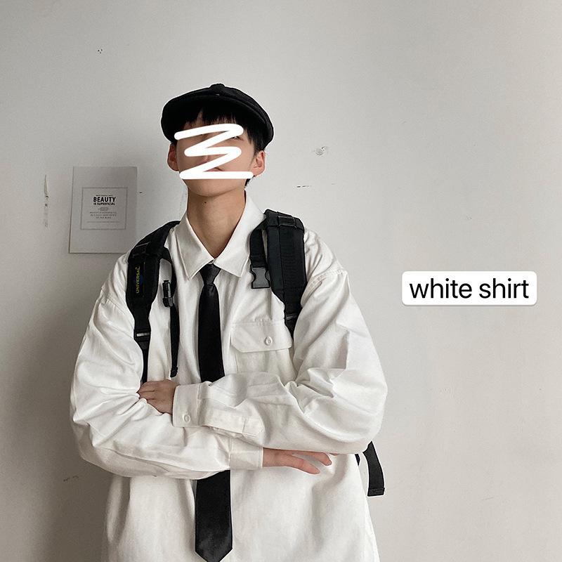 Mens Loose Solid Color Stand Collar Long Sleeve Casual Shirt Outerwear