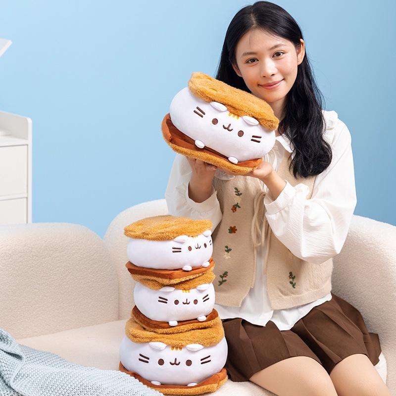Милый Gund Fat Cat Sandwich Cat плюшевая игрушка Pusheen Snack Cat Series Gift Ins Doll