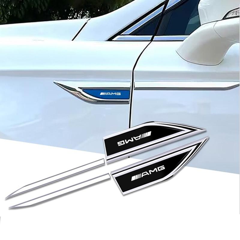 CQM1 Metal Car Leaf Board Side Body Stickers Decorative Decal Modified for Mercedes Benz AMG W177 W176 X166 X167 C257 C218 X253 H247
