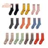1 пара женских осенне-зимних носков, однотонные, средней длины, толстые, теплые, без запаха, эластичные, противоскользящие, полосатые женские носки до середины икры, впитывающие пот