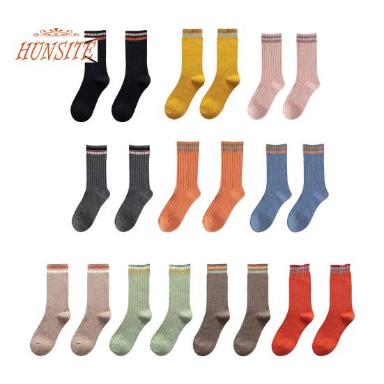 1 пара женских осенне-зимних носков, однотонные, средней длины, толстые, теплые, без запаха, эластичные, противоскользящие, полосатые женские носки до середины икры, впитывающие пот