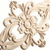 1pc Wood-Carved Furniture Appliques Onlays,  Unpainted Center Carving Decal For Door Wall Ceiling Cabinet Dresser Decoration