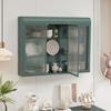 Armoire en verre - MUVOE - 3 portes - Fixation murale - Vert foncé - Design contemporain