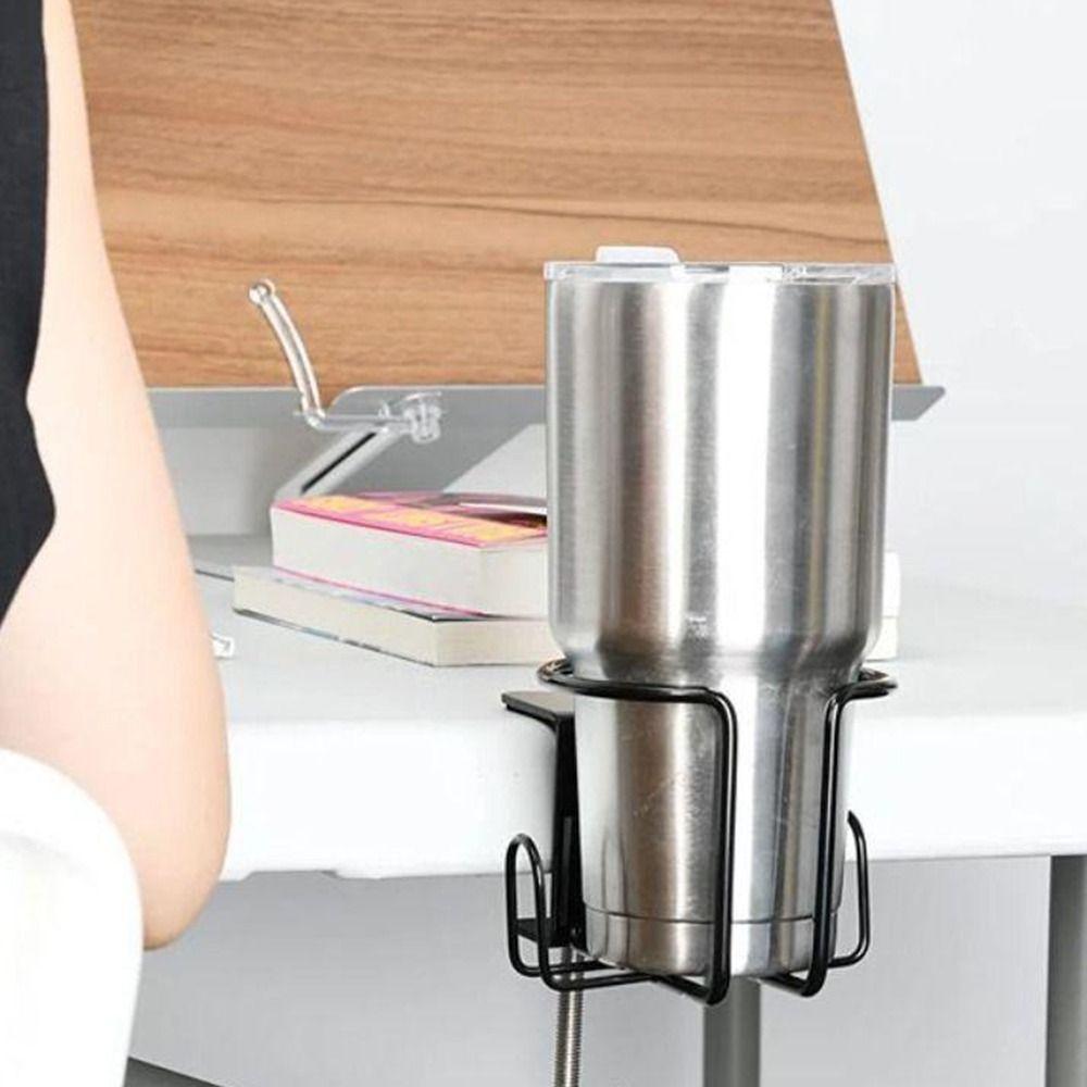 Horizontal Vertical Mount Clip on Table Cup Holder Anti Spill Desktop Mug Rack Home