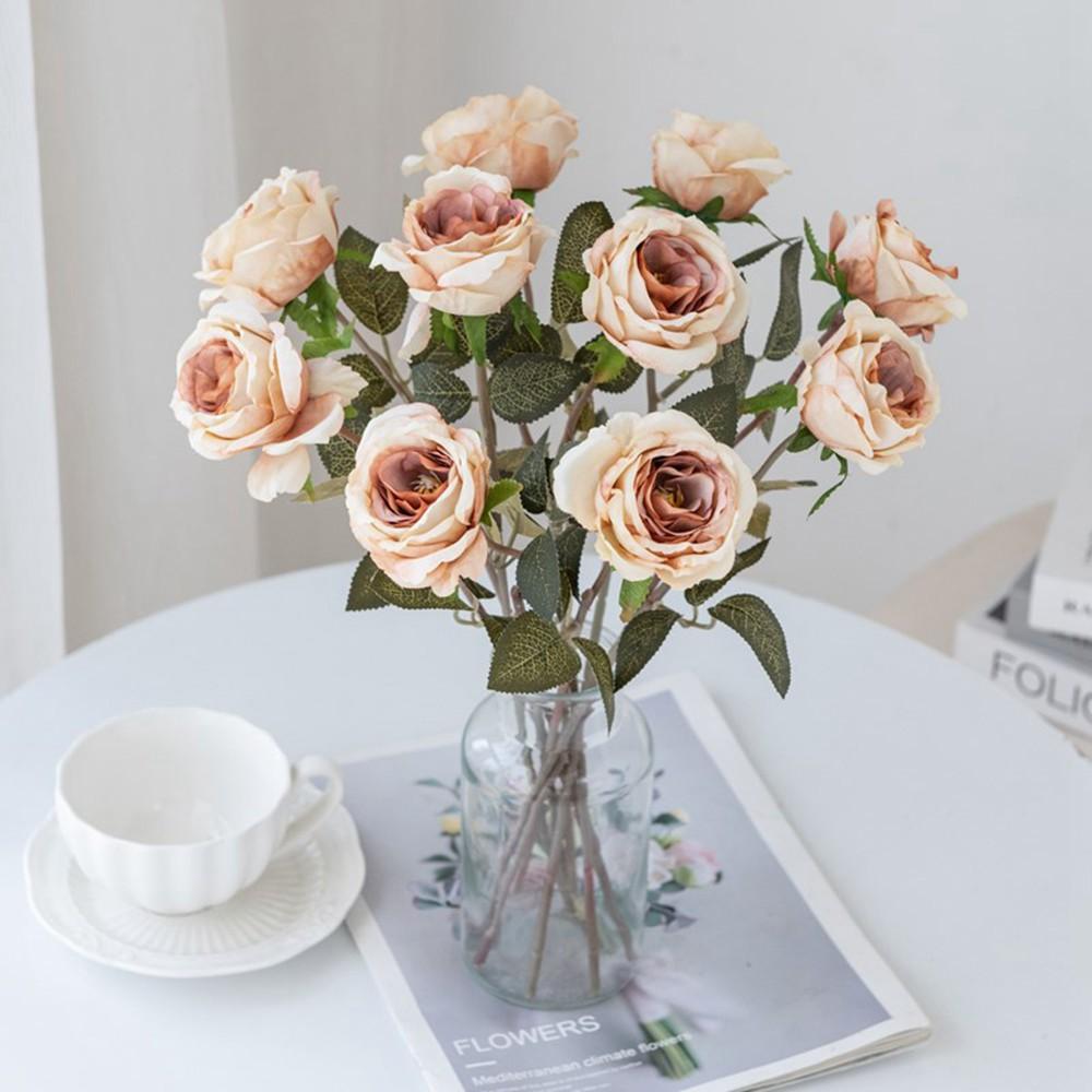 Artificial Flowers Silk Roses Wedding bridal bouquet Holiday Festival Outdoor garden Home Room DIY Gift box Hot sales Accessori