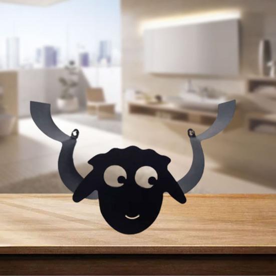 Подставка для туалетной бумаги настенное крепление с высокой несущей способностью, большой вместимости, милый органайзер для рулонов бумаги в виде овцы с большими глазами, аксессуары для ванной комнаты