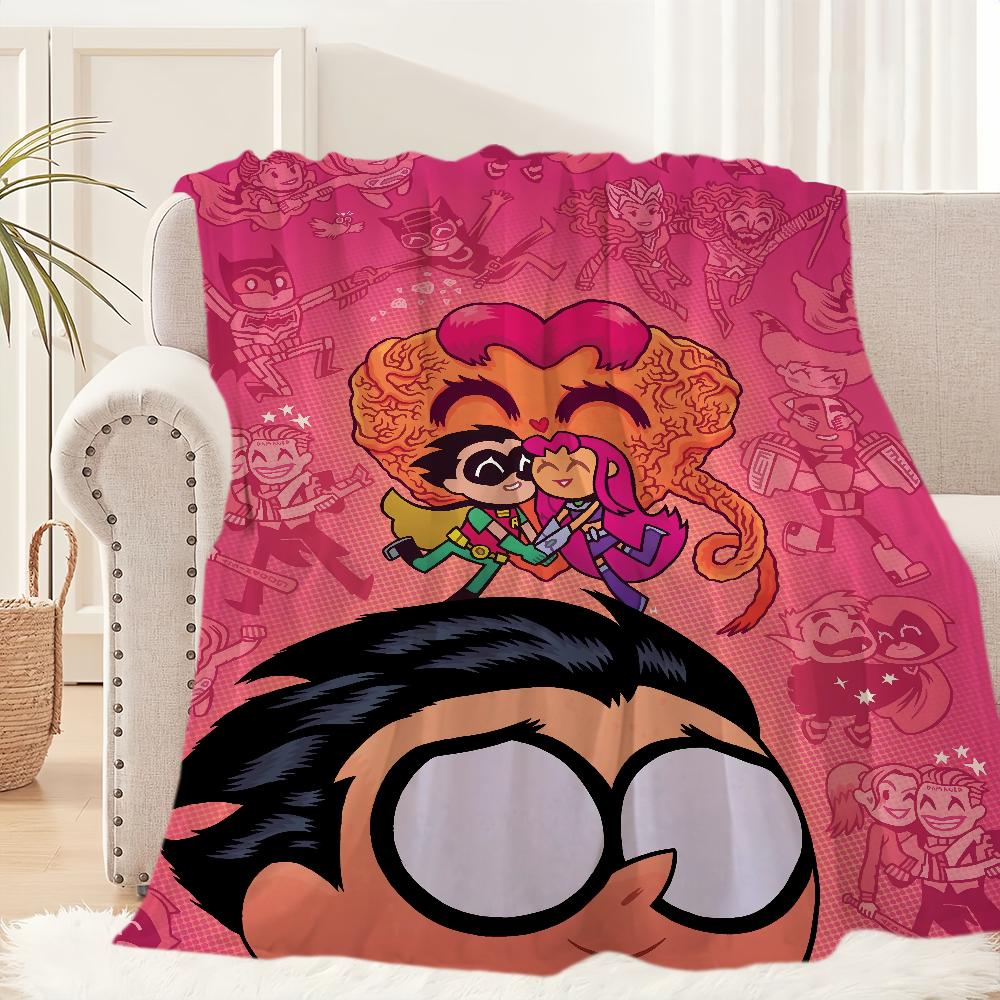 Cartoon Cute Go Blanket Plush Nap Sofa rug for Living T-Teen Room Warm Office T-Titans Bedroom Birthday Home Travel Kid Gifts