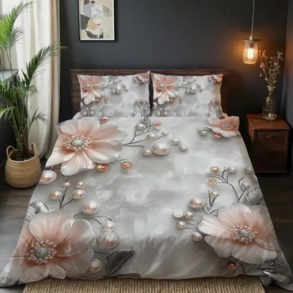 Цвет света Элегантный Белый Лебедь Пододеяльник Размер Квин Кинг Лебедь Жемчуг Комплект Постельного Белья Универсальный для Четырех Сезонов Украшение Комнаты Роскошь