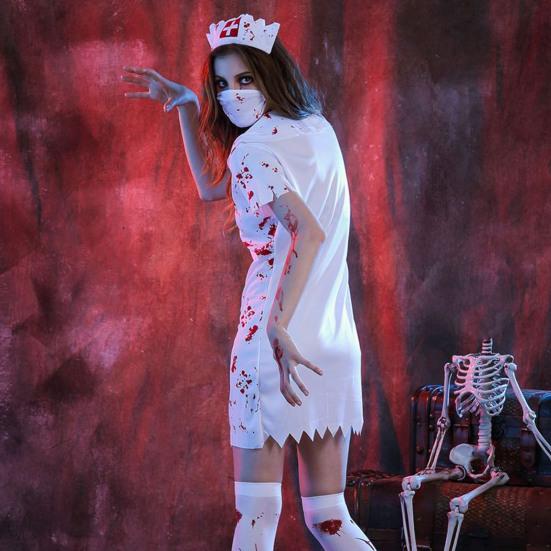 Хэллоуин Ужас Кровь Медсестра Костюм Женский Мужской Костюм Доктора Пара Праздник Террор Косплей Хэллоуин Ролевая Игра Костюм