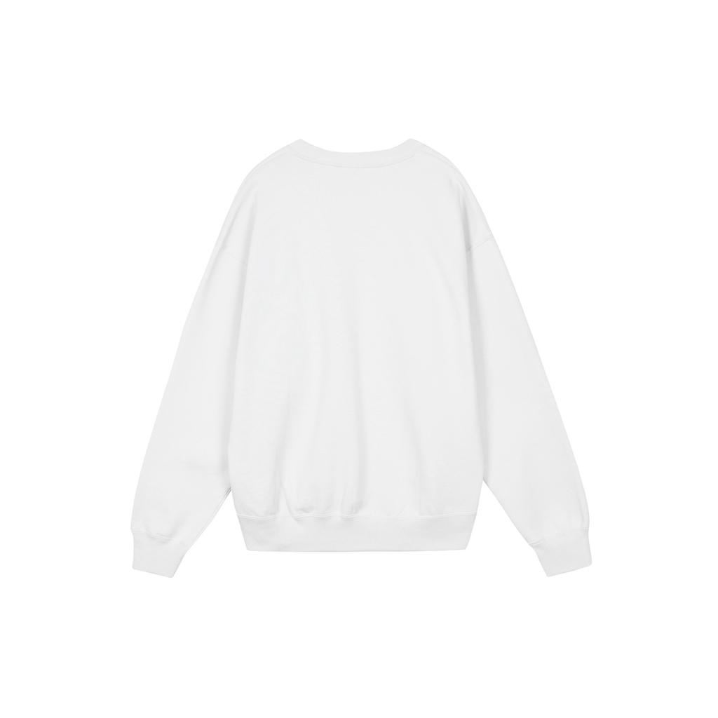 Nike Solid Color Crew Neck Drop Shoulder Straight Long Sleeve Sweatshirt Men Tops White DA0318-030