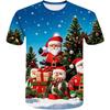 Santa Claus Christmas Print Short Sleeve for Boys Girls Cute O-Neck Pullover Tees Casual Loose Children's Top Children's T-Shirt