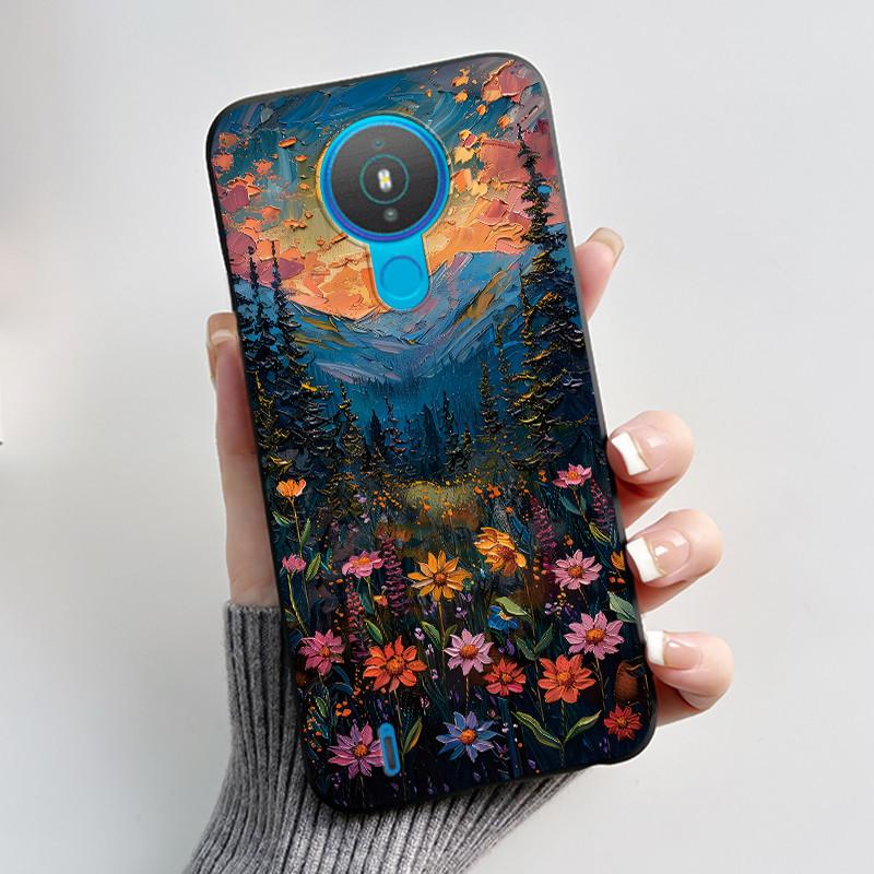 For Nokia 1.4 TA-1322 Trendy Black Phone Case For Nokia 6.2/Nokia 7.2 Lucky Koi Anti-Scratch Soft Shockproof Back Shell Cover