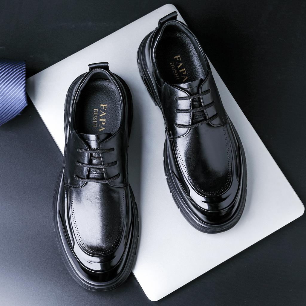Осенние новые мужские кожаные туфли из высококачественной кожи, коровьей кожи, в британском стиле, мужские туфли из первого слоя коровьей кожи, с большой головой, свадебные туфли дерби